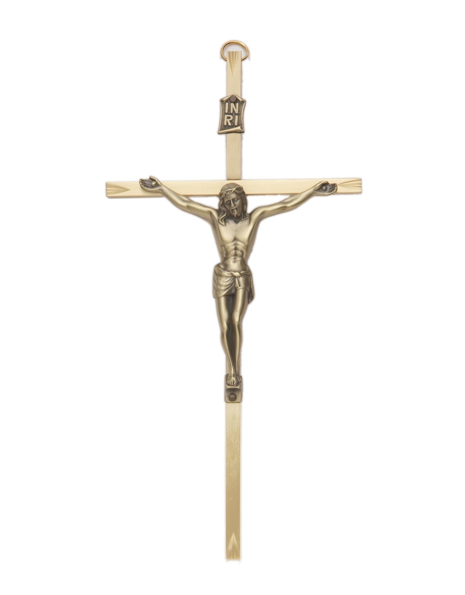 Singer Crucifix - Engraved Brass, 8"