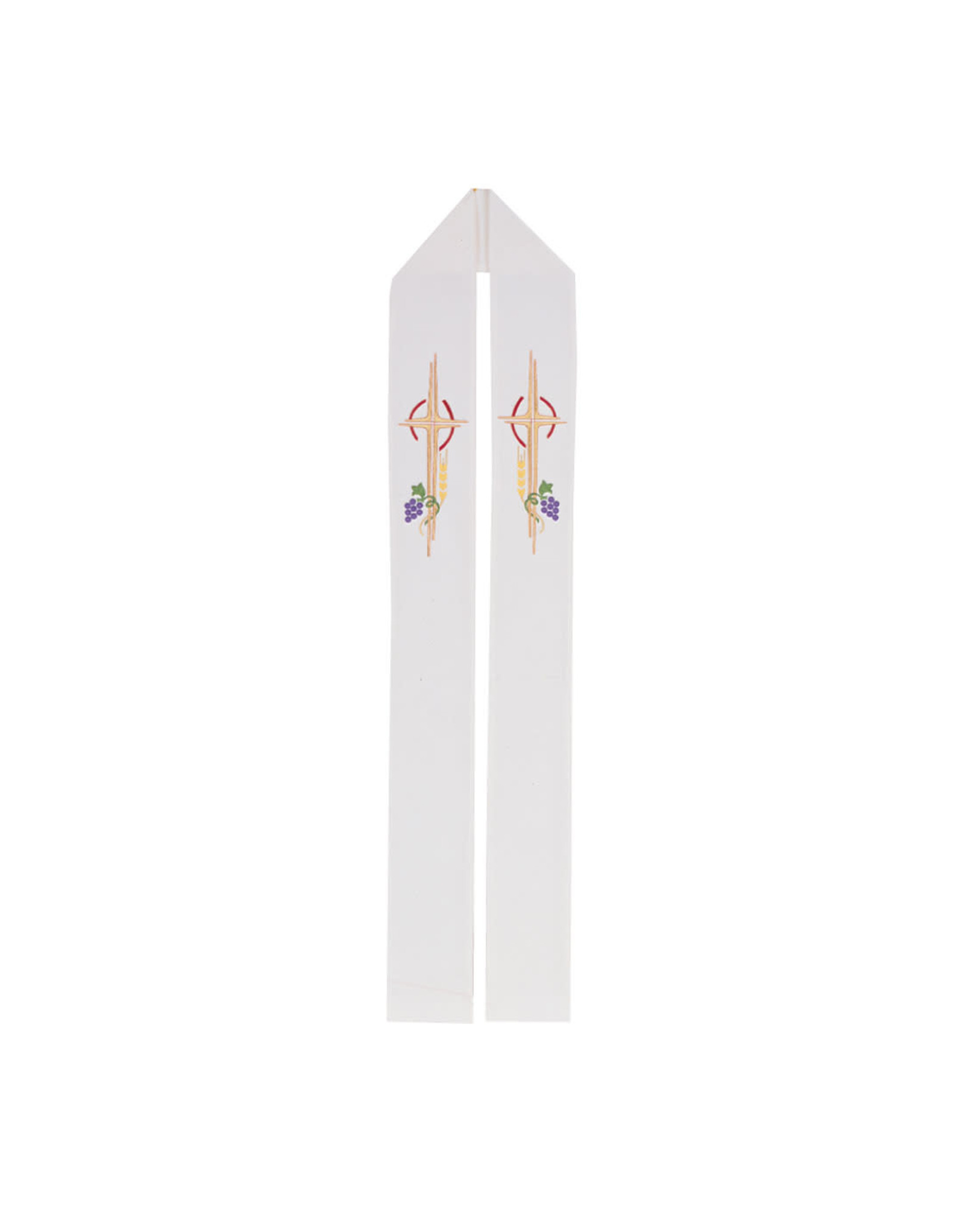 Harbro Stole (Priest) White Cross/Grapes