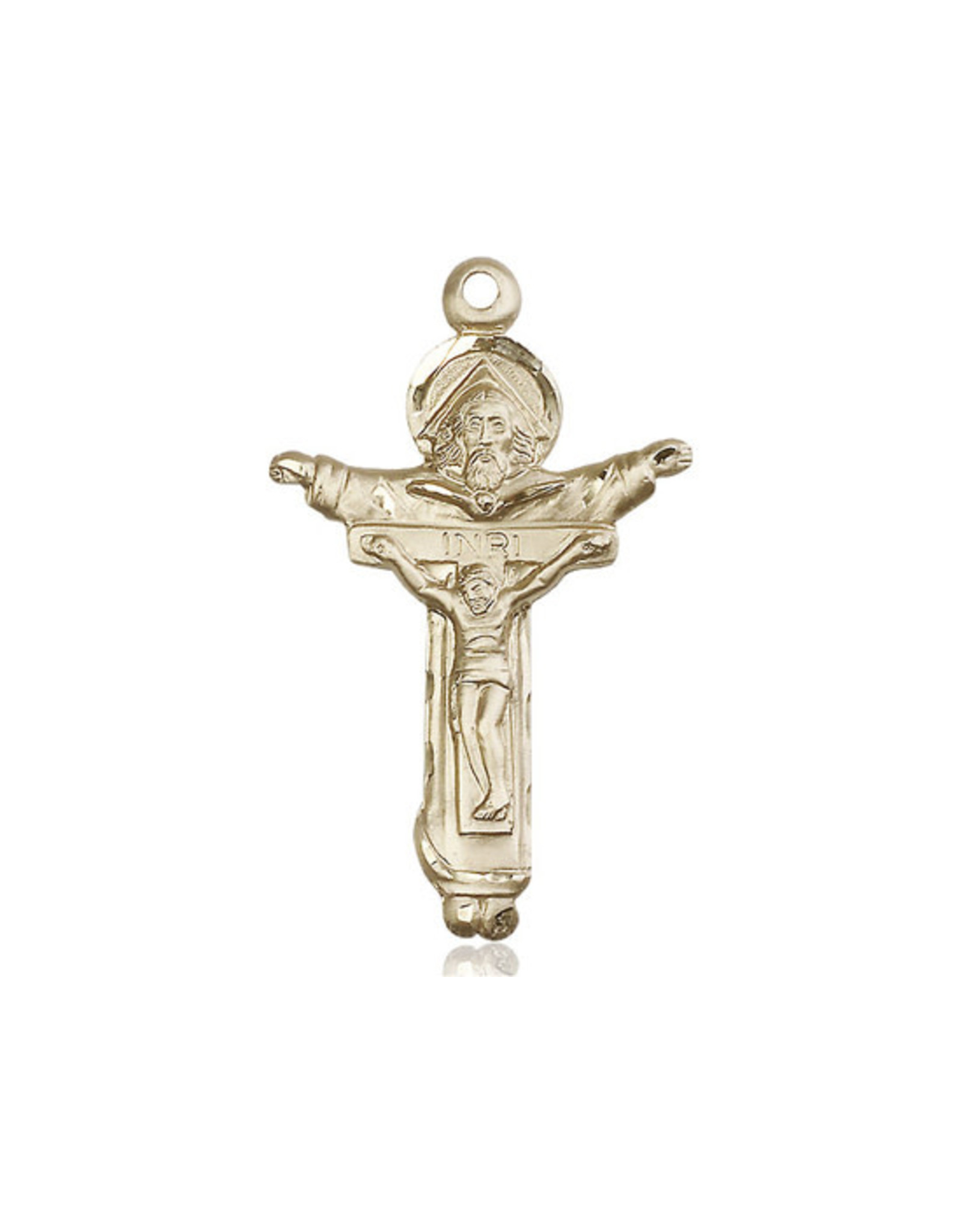 Bliss Trinity Crucifix Medal, 14kt Gold Filled