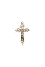 Bliss Crucifix Medal, 14kt Gold (7/8" x 1/2")