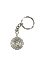 St. Christopher Keychain, Silver Finish