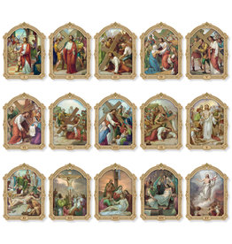 Hirten Stations of the Cross 16-Piece Plaque Set (3")