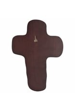 5-3/4" Cherry Wood and Resin Holy Trinity Wall Crucifix