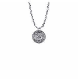 Singer Pewter St. Christopher Small Round Medal on 18" Chain