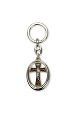 Hirten Keychain Brown Crucifix