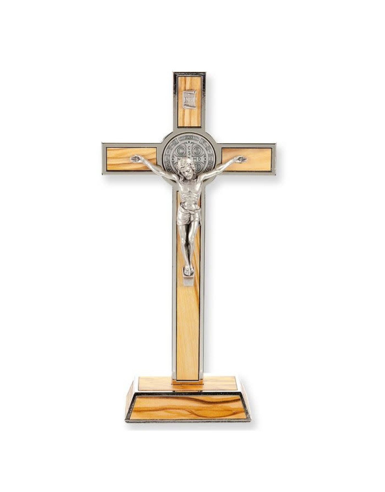 Hirten Standing Crucifix Benedictine 7.75" Silver