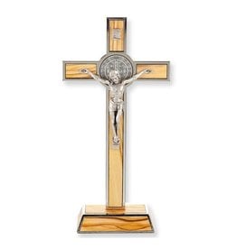 Hirten Standing Crucifix Benedictine 7.75" Silver