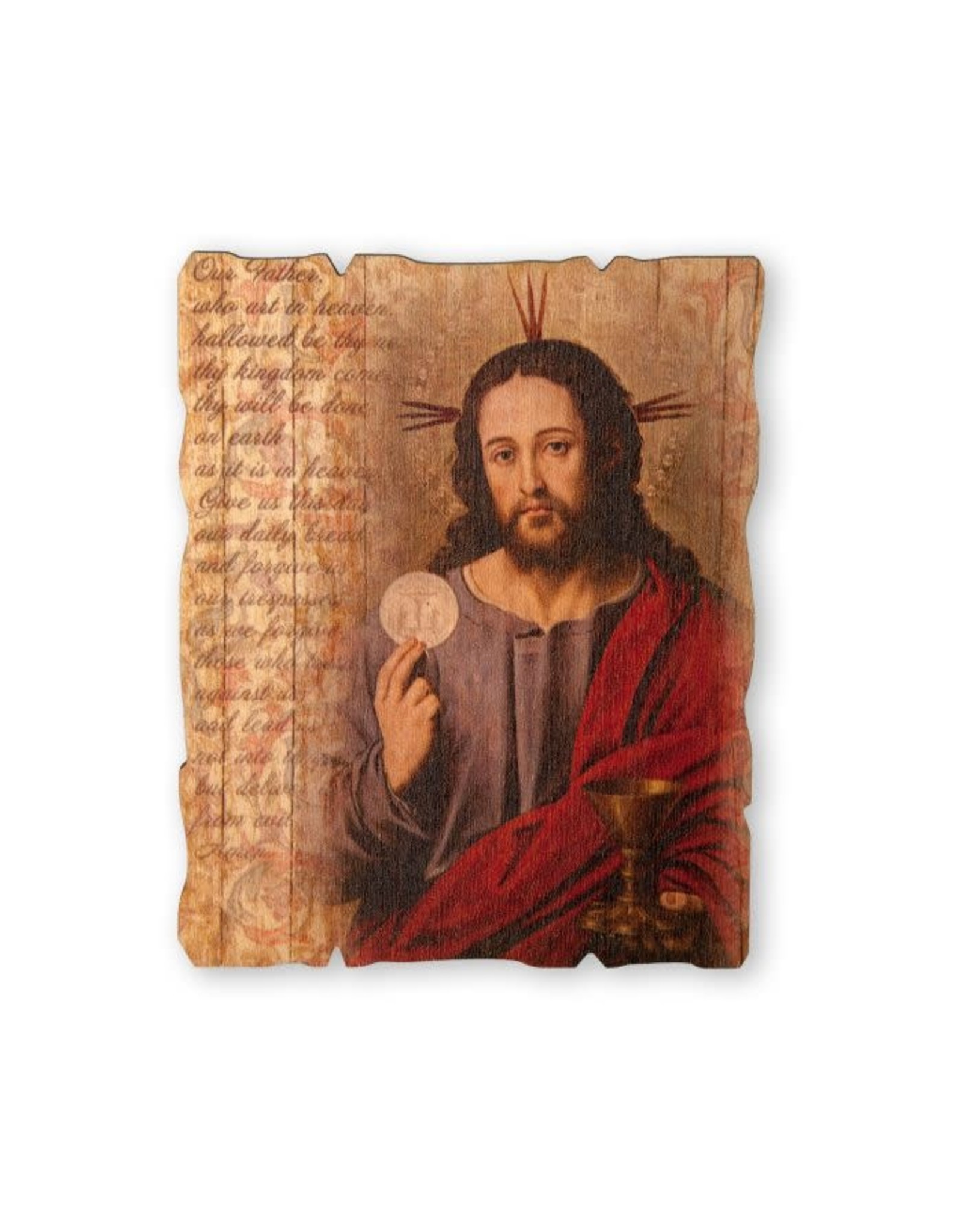 Christ with Host Vintage Barn Plaque