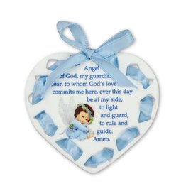 Hirten Ornament - Guardian Angel, Blue Ribbon Heart