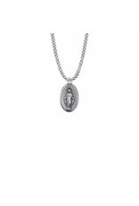 Singer Pewter Small Oval Miraculous Medal on 18" Chain