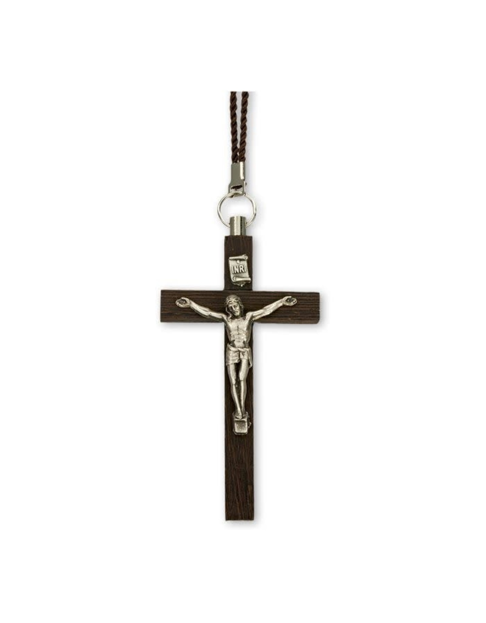 4-1/2" Crucifix on 30" Brown Cord