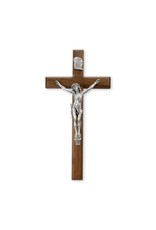 Hirten Crucifix - Walnut Cross with Antique Plated Corpus (15")