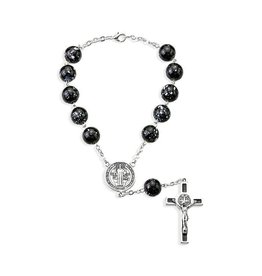 Hirten Auto Rosary - St. Benedict, Black