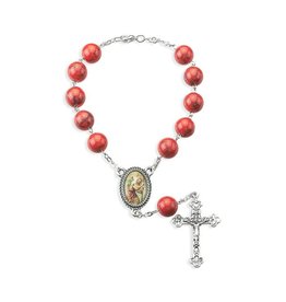 Hirten Auto Rosary - St. Christopher, Pink