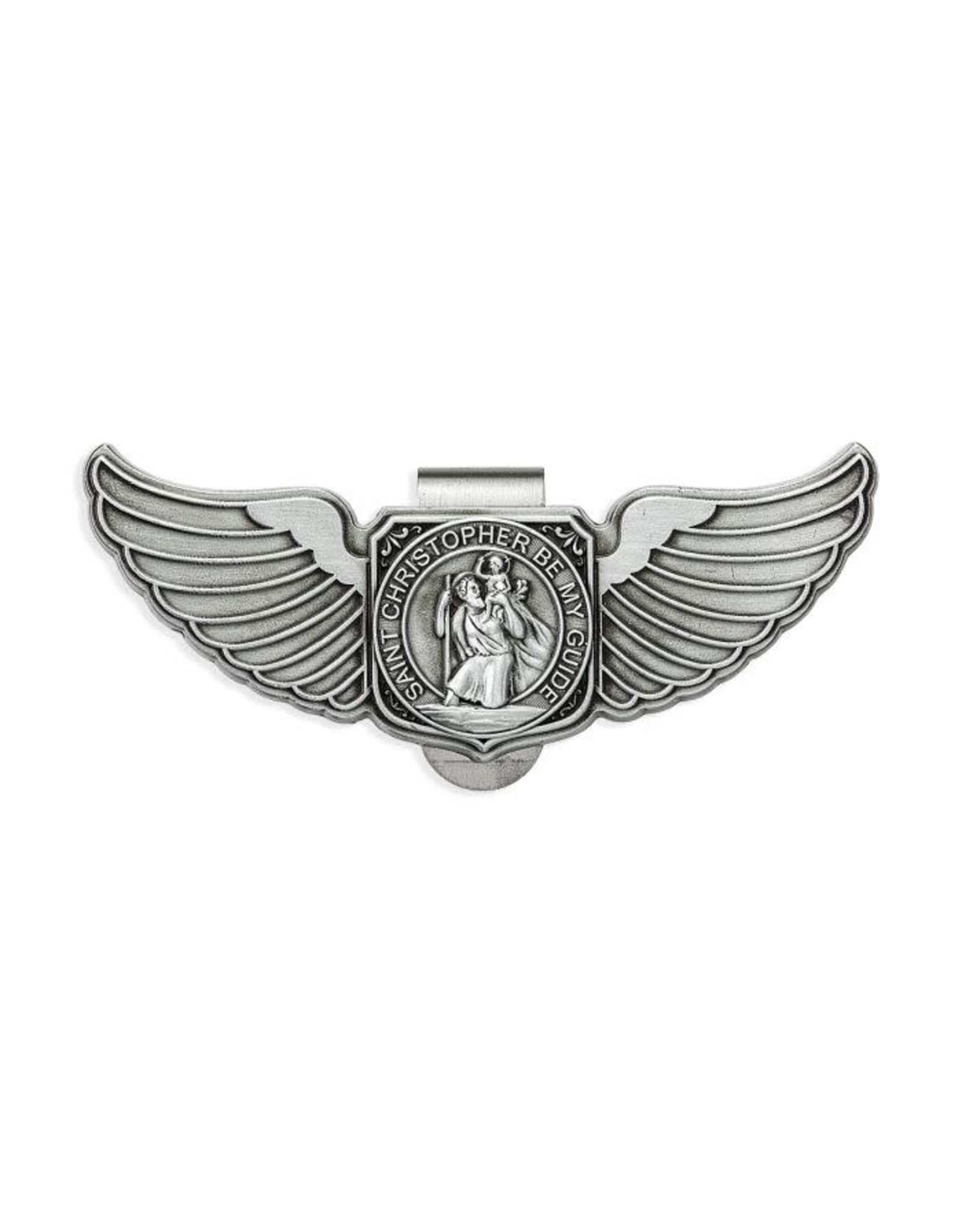 Visor Clip St. Christopher Wings Reilly's Church Supply & Gift Boutique