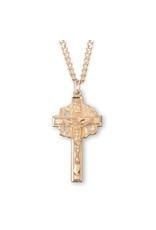 Crucifix Medal, Pierced, Gold over Sterling Silver, 24" Chain