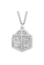 Scapular/Miraculous, Sterling Silver, 24" Chain