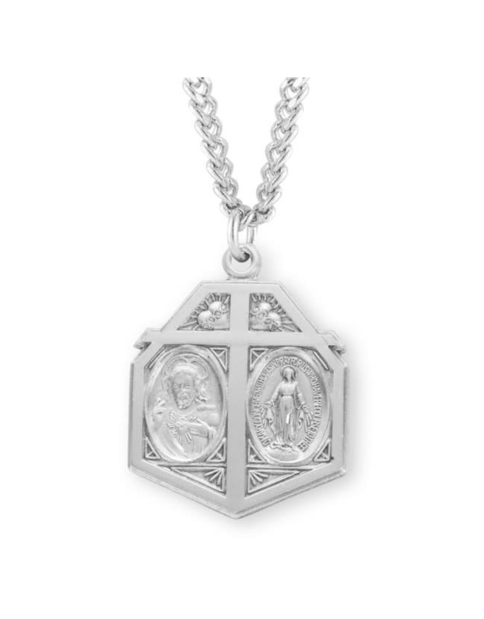 HMH Scapular/Miraculous Medal - Sterling Silver on 24" Chain