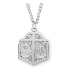 HMH Scapular/Miraculous Medal - Sterling Silver on 24" Chain