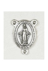 Rosary Centerpiece - Miraculous Oval, Silver