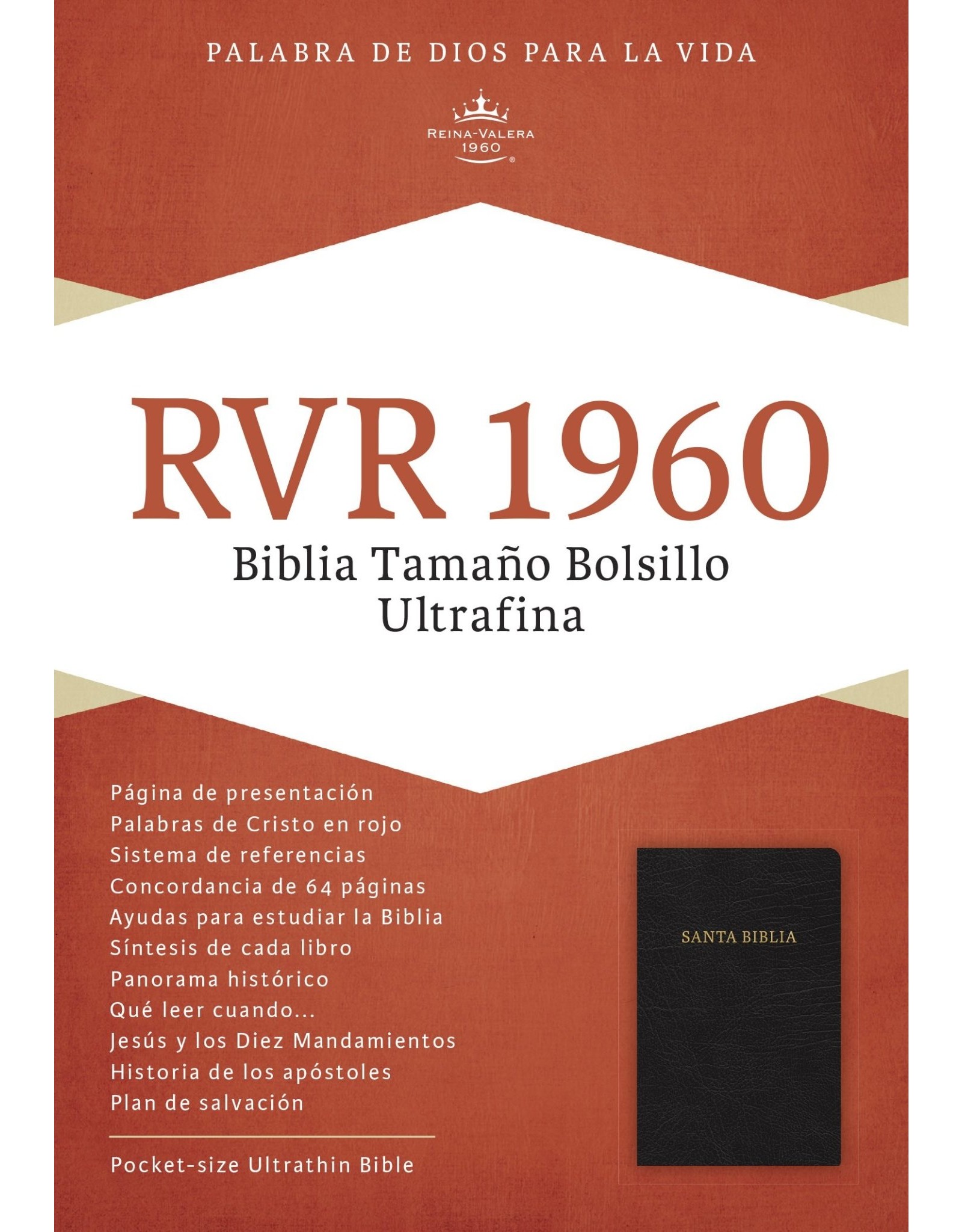 B&H Espanol Santa Biblia Reina Valera 1960 Pocket Size Black Leather