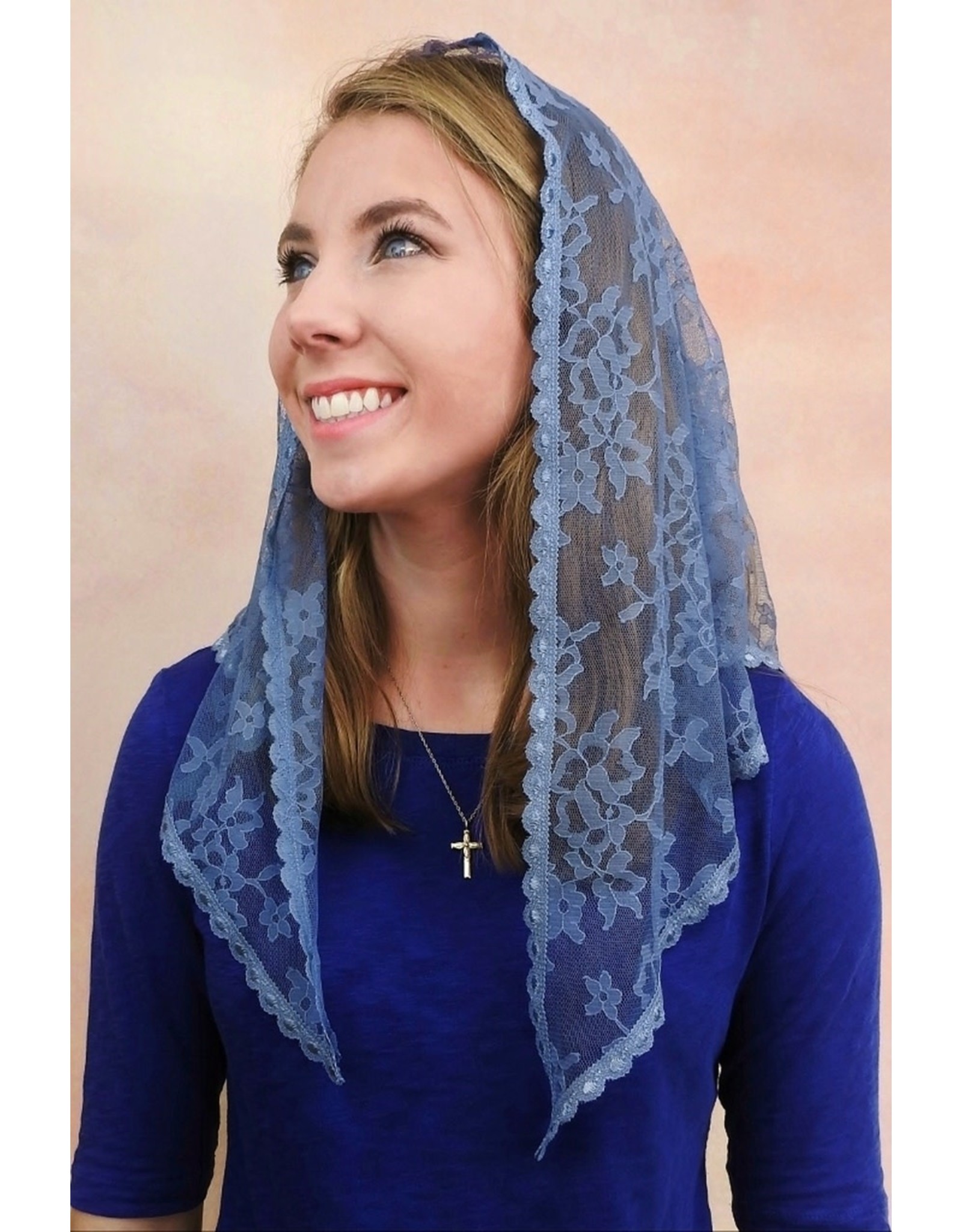 Veils by Lily Veil - Marian Blue Lace Mantilla