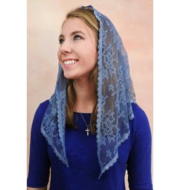 Veils by Lily Veil - Marian Blue Lace Mantilla