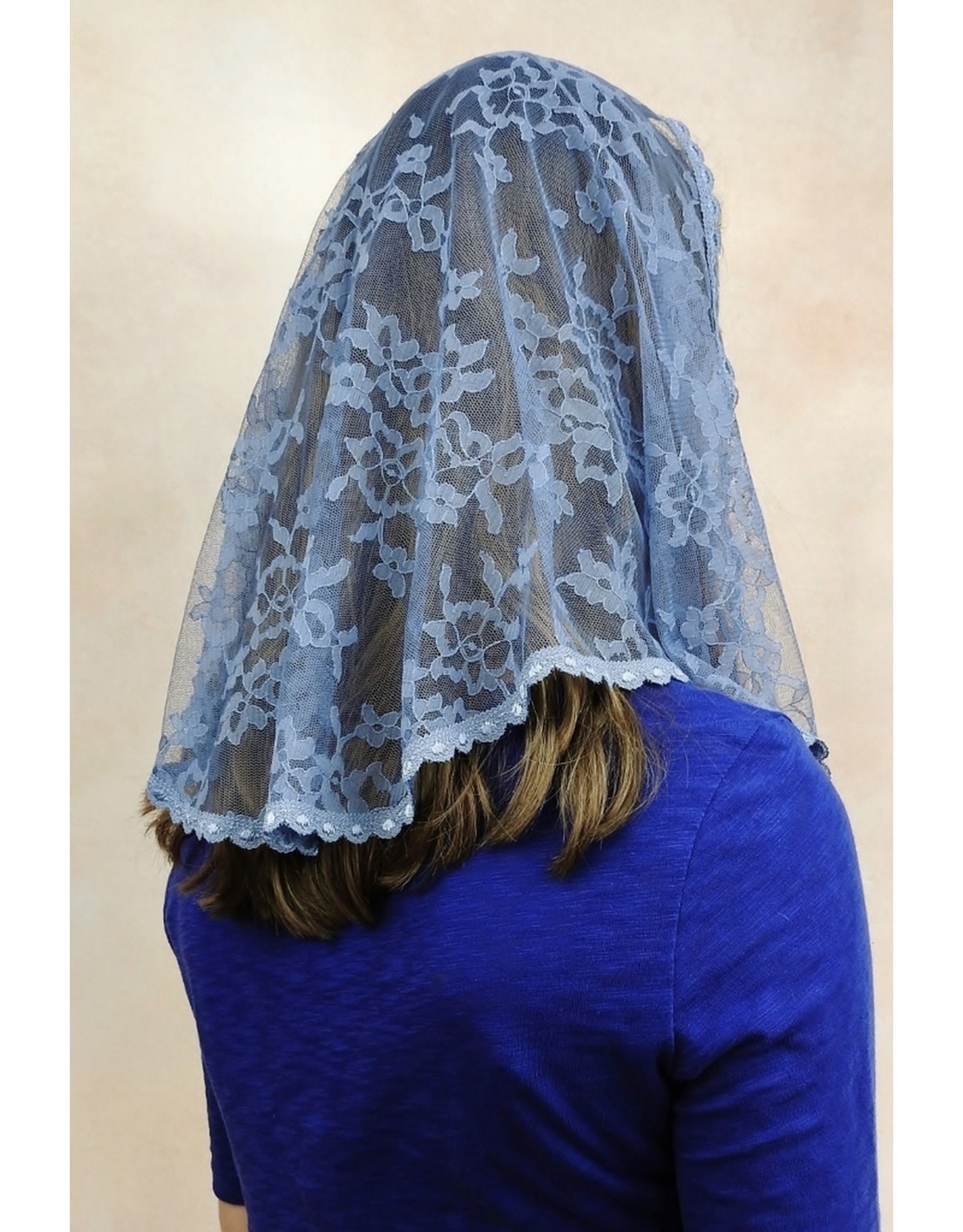 Veils by Lily Veil - Marian Blue Lace Mantilla