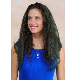 Veils by Lily Veil - Olive Green Lace Mantilla