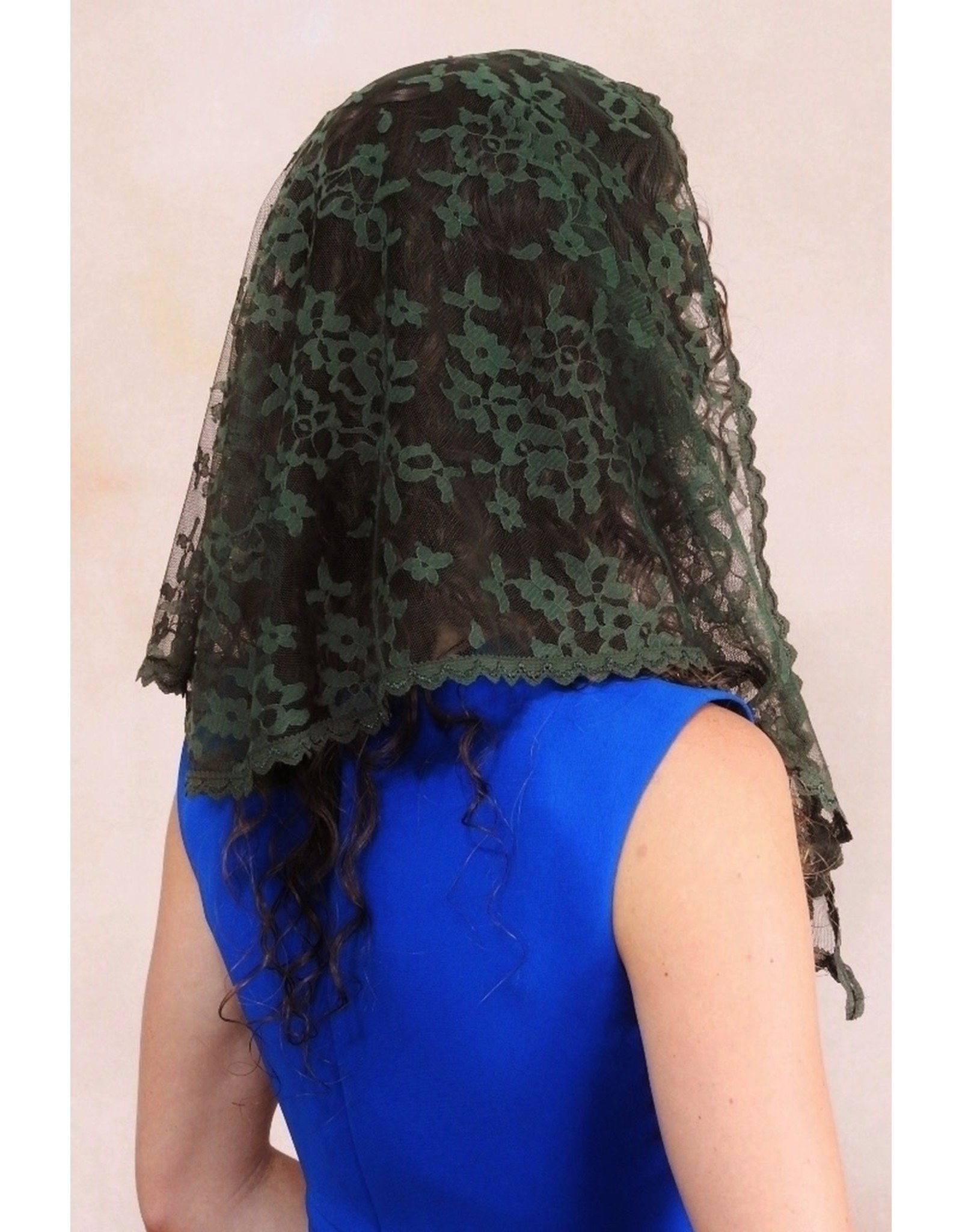 Veils by Lily Veil - Olive Green Lace Mantilla