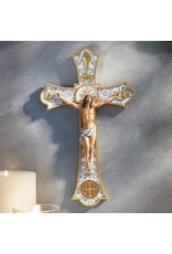 Jeweled Cross Wall Crucifix, Holy Mass,  8"