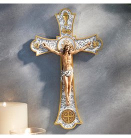 Jeweled Cross Wall Crucifix, Holy Mass,  8"