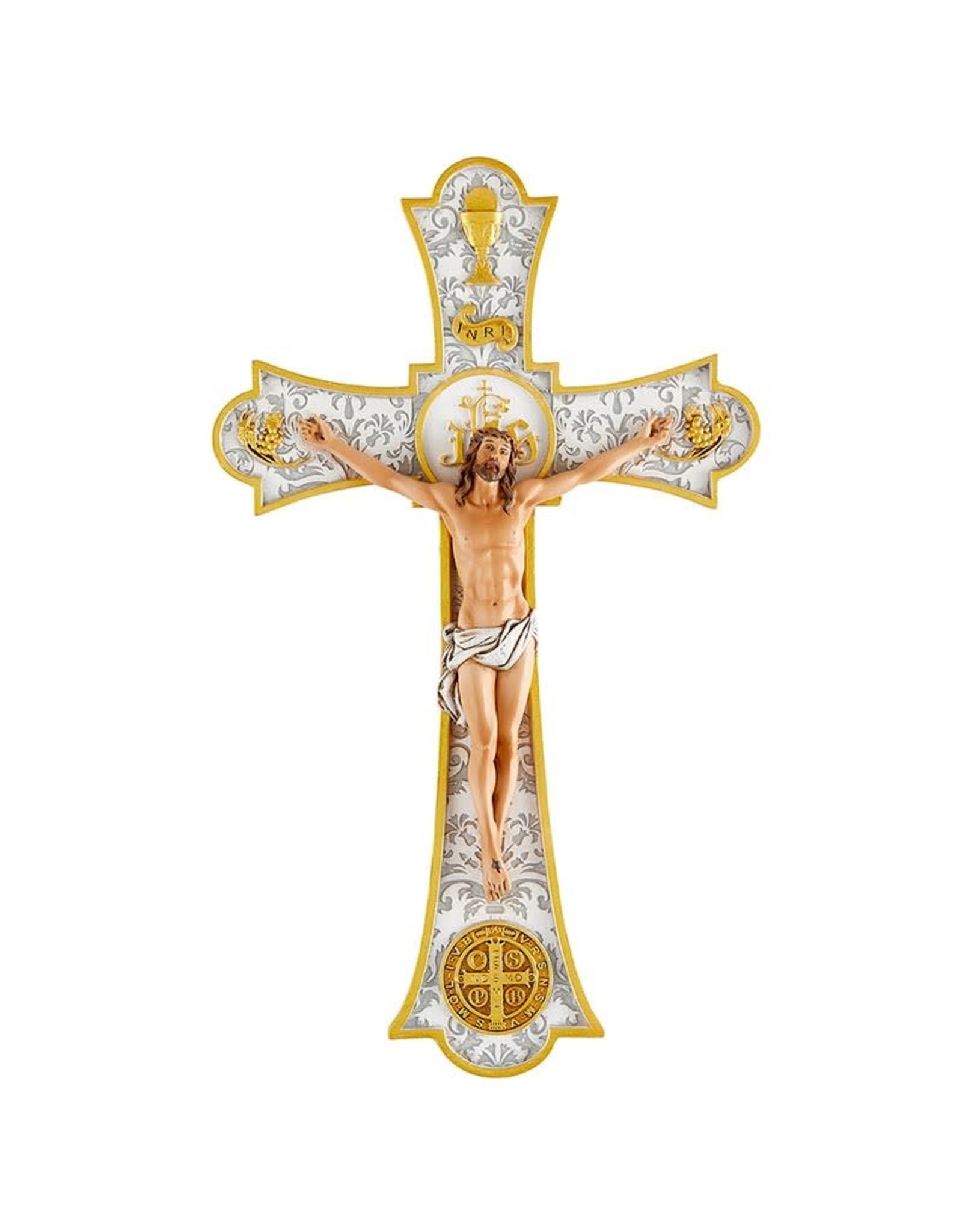 Jeweled Cross Wall Crucifix, Holy Mass,  8"