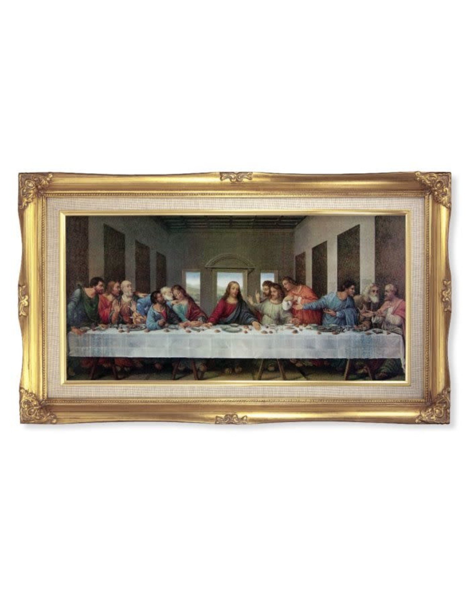 14" x 24" Wood Frame with Da Vinci's Last Supper Print