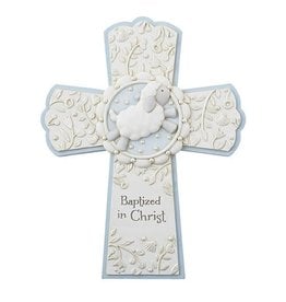 Christian Brands Baptized in Christ Wall Cross - Blue