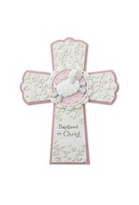 Baptized in Christ Wall Cross - Pink
