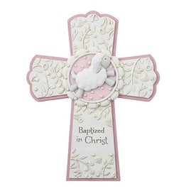 Christian Brands Baptized in Christ Wall Cross - Pink