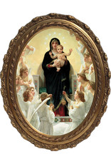 Nelson Art Queen of Angels Oval Framed Canvas Picture