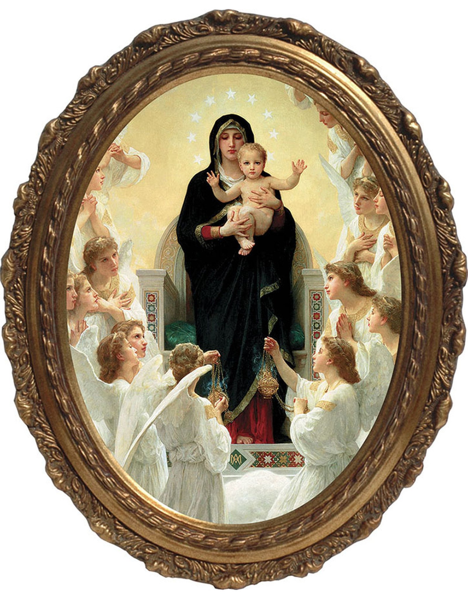 Queen of Angels Picture - Oval Framed Canvas