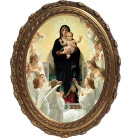 Nelson Art Queen of Angels Picture - Oval Framed Canvas