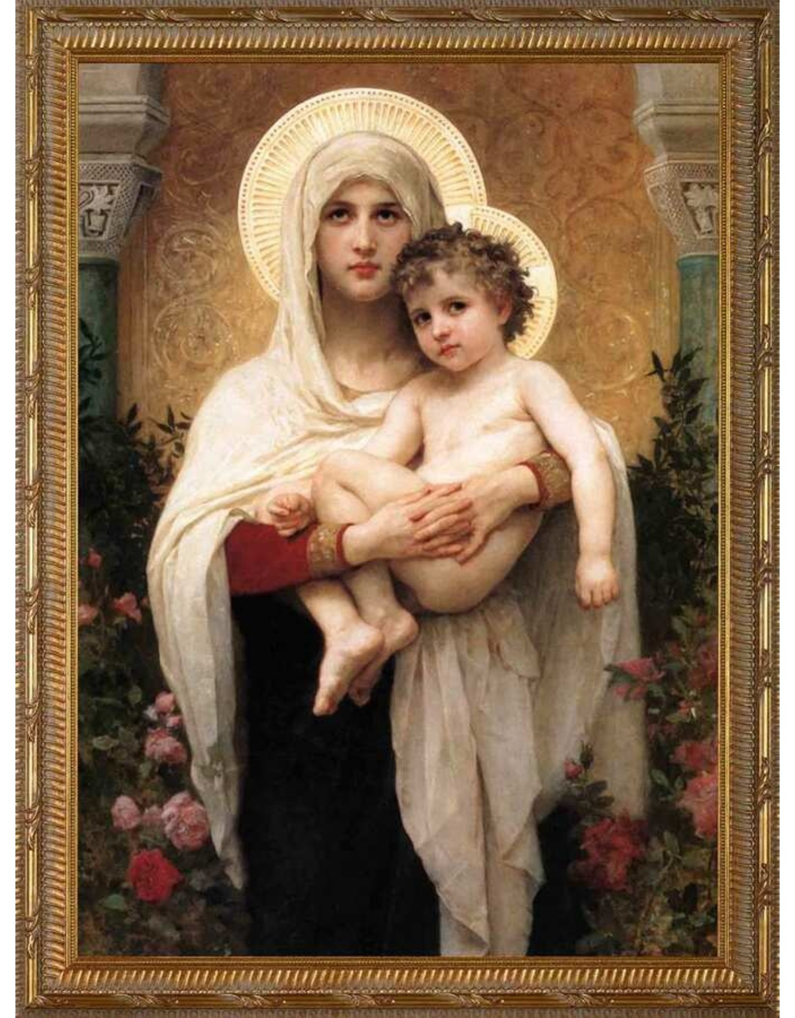 Nelson Art Madonna of the Roses Ornate Gold Framed Canvas Picture