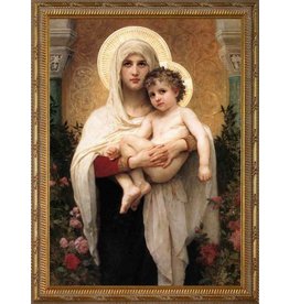 Nelson Art Madonna of the Roses Picture - Ornate Gold Framed Canvas