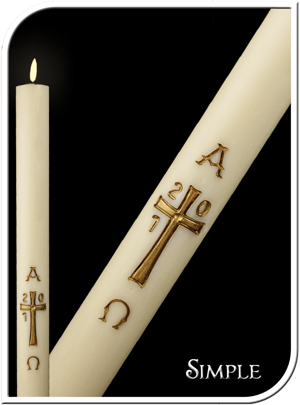 Simple Paschal Candle Reilly's Church Supply & Gift Boutique