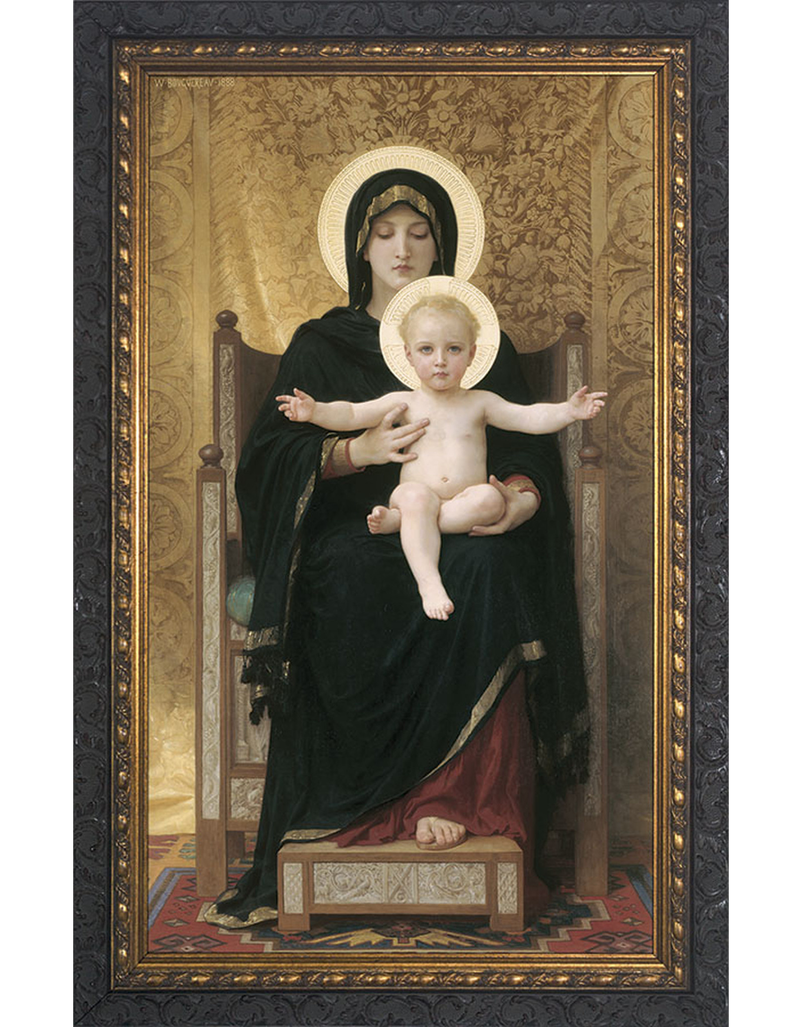Nelson Art Virgin and Child Ornate Dark Framed Art Picture