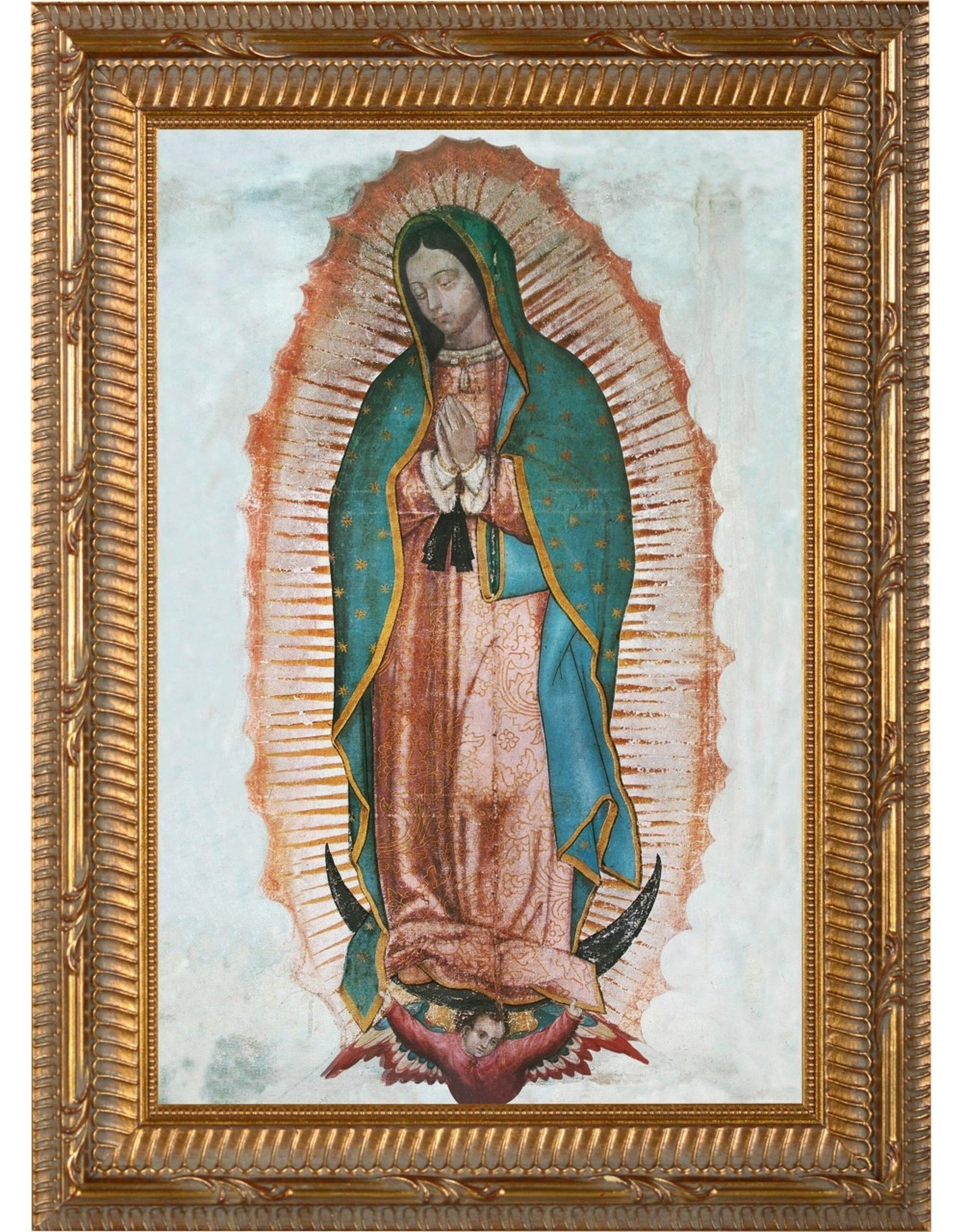 Nelson Art Our Lady of Guadalupe Picture - Ornate Gold Framed Canvas