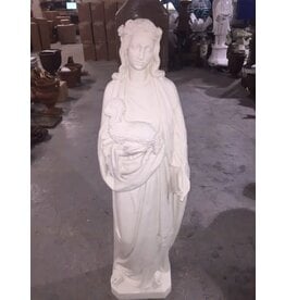 Orlandi St. Agnes Outdoor Statue - Fiberglass, Antique White Finish (60")