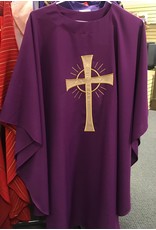 Gaiser (Beau Veste) Chasuble - Purple with Cross on Front & Back