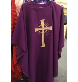 Gaiser (Beau Veste) Chasuble - Purple with Cross on Front & Back