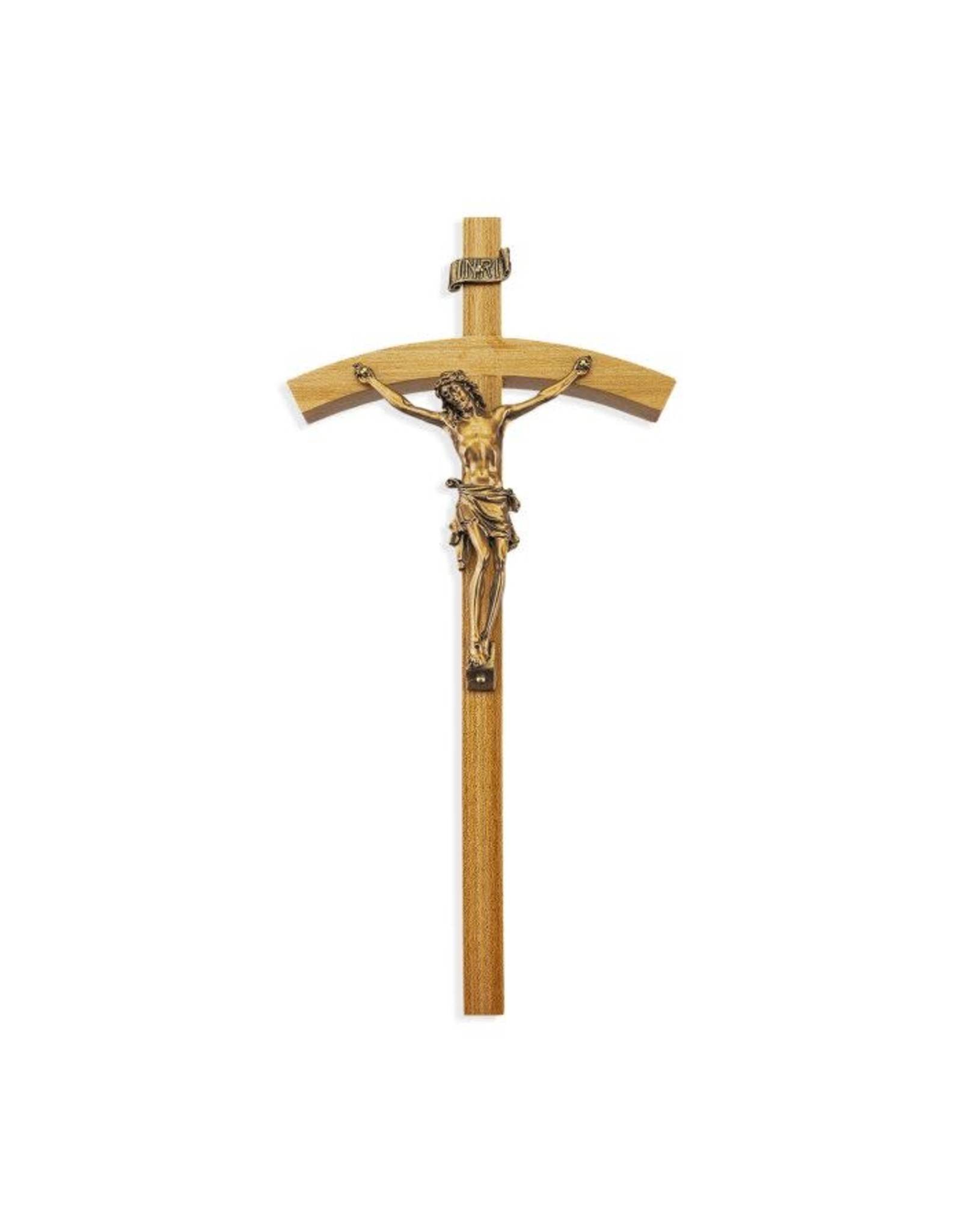 Hirten Crucifix - Oak Wood with Museum Gold Plated Corpus (10")