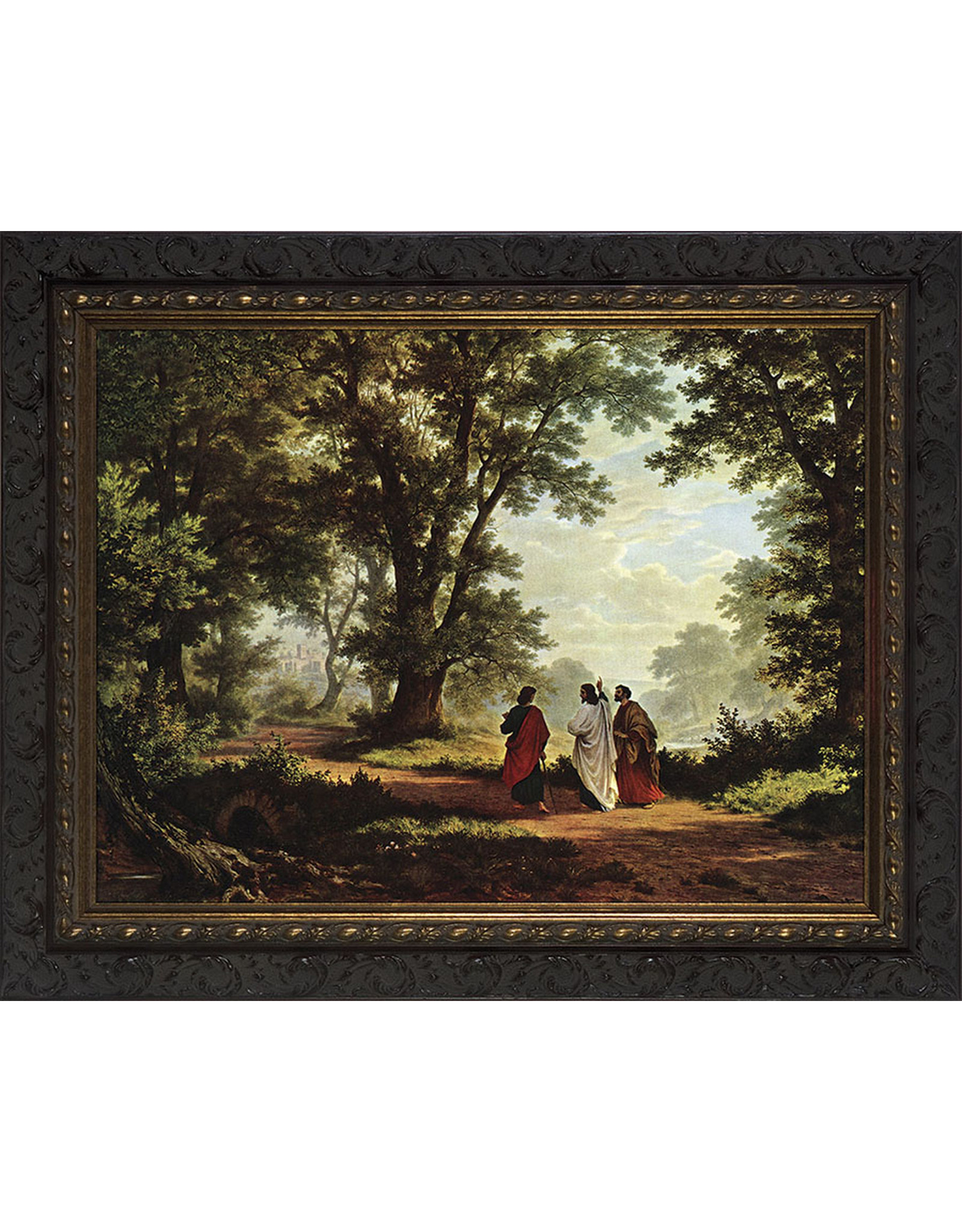 Nelson Art Road to Emmaus Ornate Dark Framed Art Picture